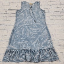 Michael Kors WOMENS S Blue Floral Printed Sleeveless Fit Flare Dress