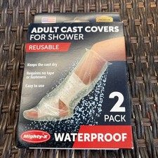 100 Waterproof Cast Covers for Shower Leg - 2pk - Tight Seal - Reusable Adult..