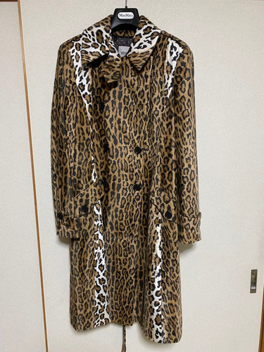 Moschino Cheap and Chic, Moschino Cheapandchic Vintage Leopard Print Long Coat with Polka Dot Lining