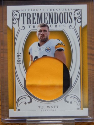 2025 PININI T.J. WATT TREMENDOUS TREASURES 2 COLOR JERSEY CARD STEELERS LQQK
