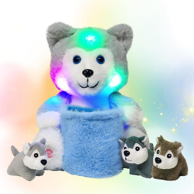 #ad #ad Hopearl LED Plush Husky with Removable Bucket Lighting Up Stuffed Mommy Dog with $55.47