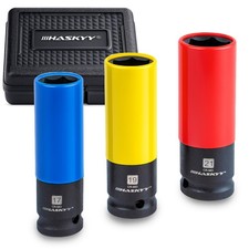 Schoneinsätze Schlagschrauber Nuss Set 17/19/21 Alufelgen Nüsse Drehmoment 1/2"