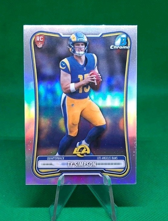 2026 Bowman Chrome Red Rookie Refractor Ty Simpson RC Los Angeles Rams