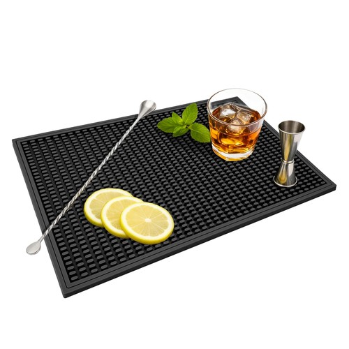 ZJWZLG Tappetino da Barra - Tappetini in Gomma Premium 18"X12" per 18" x 12", Nero  - Foto 1 di 7