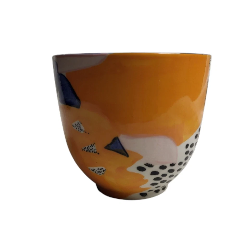 2 Cassie Byrnes for Anthropologie Ceramic Melbourne Mugs Blue & Orange - Image 3 of 4