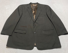 Oak Hill Mens Blazer Jacket 52L Long Sleeve 2 Button Solid Green Premium Tall