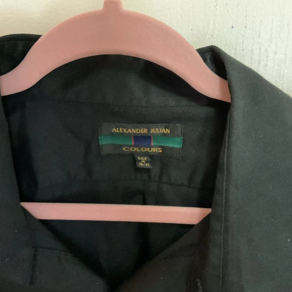 Camisa Hombre Alexander Julian Colores 2XLTall Negra Manga Larga 18, 36-37 Alto Foto 4 de 4