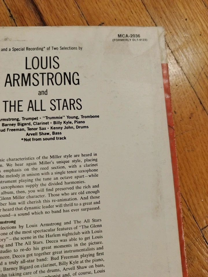 The GLENN MILLER Story 1973 LP Vinyl Record Album SOUNDTRACK : EX/VG+ MCA-2036 — 第 3/4 张图片