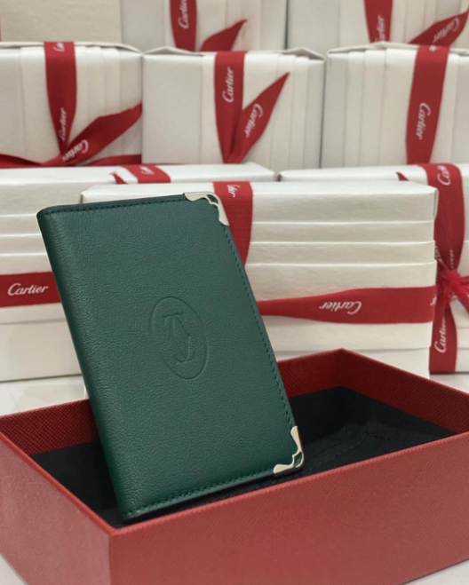Cartier Must de Cartier Green Calfskin Leather 4CC Card Holder