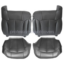 1999-2002 For Chevy Silverado Gmc Sierra 1500 Front Leather Seat Cover Dark Gray