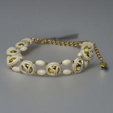 Vintage Gold Tone White Chain Belt