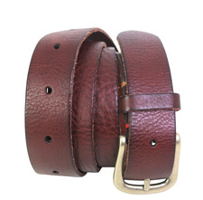 CLASSIC STYLE BROWN GENUINE LEATHER 1 1/8"Wd DRESS CASUAL MEN'S BELT Sz 34 B96
