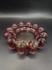 Vintage Anchor Hocking Cranberry Boopie Bubble Ashtray Trinket Dish 1950s MCM
