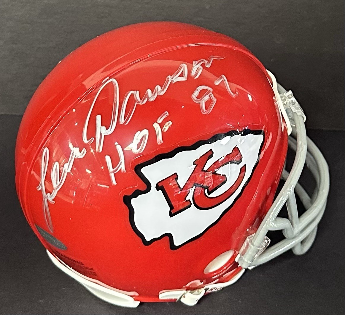 Len Dawson Autographed Signed Kansas City Chiefs Throwback KC Chiefs Mini Helmet HOF 87 Steiner COA 