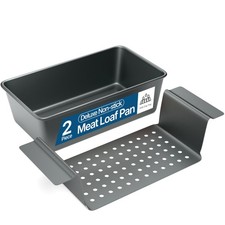 Nonstick Meatloaf Pan with Drain Tray, Carbon Steel, Oven Safe to 450°F Pan Sets