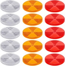 15 Pack 3.165 Inch round Front Reflector Driveway Trailer Reflectors Reflective