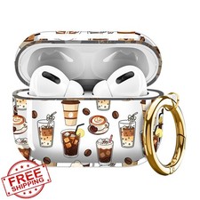 AirPods Pro 2/1 Case Coffee Cup Golden Buckle Women Girls Cover