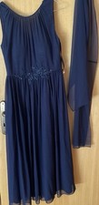 Elegantes Abend - Kleid festlich Größe 38 Peek und Cloppenburg Blau Chiffon Maxi