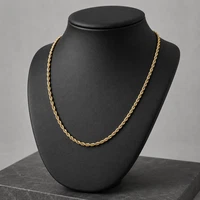 14K Gold Italian Rope Chain Necklace 2mm 20in Twisted Link Lobster Clasp