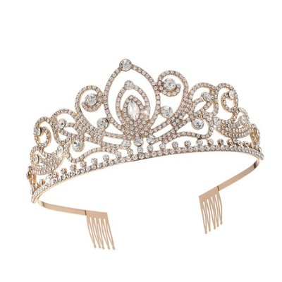 Eye-catching Crowns Headbands Elegant Crystal Birthday Headwear for Girls