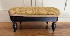 Antique Victorian Footstool Upholstery Project Turned Legs Stool
