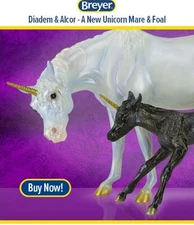 Breyer Diadem and Alcor Unicorn Mare + Foal Susecion + LeFire 2021 Web Exclusive