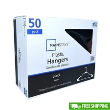 Plastic Clothes Hangers 50 Pack Durable Lightweight Everyday Use Notched Design