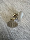 Vintage Cufflinks Circles Round Disk Shaped Gold Tone Cuff Links — photo 4