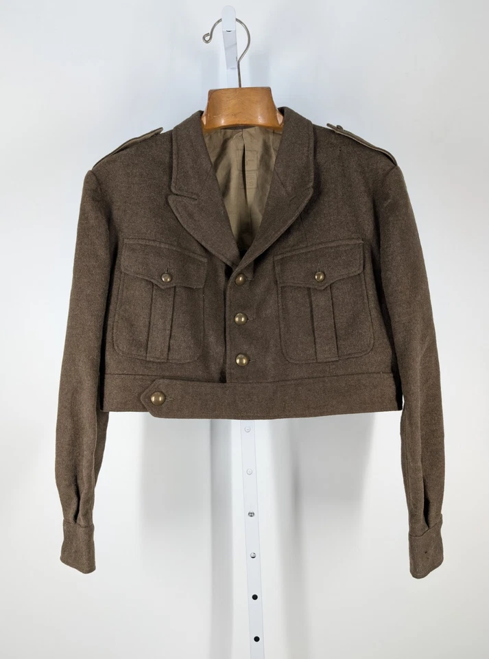 Uniforme Militar Francés Boyer París Crop Flight Fuerza Aérea Oliva Melton Lana Años 50 Foto 3 de 4