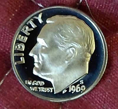 #ad 1969 S Roosevelt Dime Should Get The Cameo Designation. Look For Yourself. $3.50