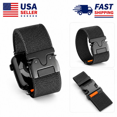 Parachute Nylon Watch Band for Apple Watch Ultra 49mm Sport Strap Metal Buckle