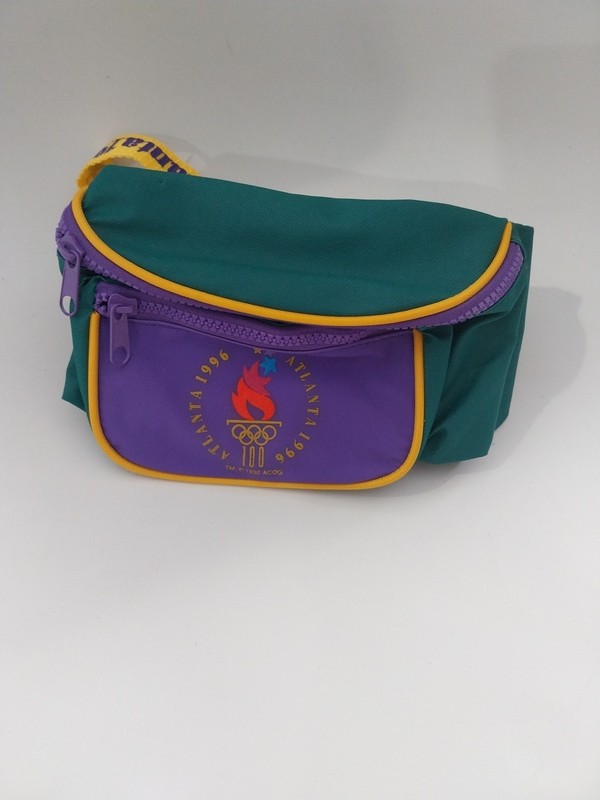 Vintage Atlanta 1996 Olympics Green Purple Yellow Fanny Waist Pack Bag NEW 100th