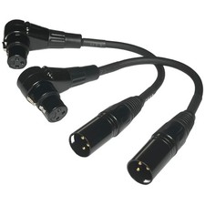 CESS-041 Right Angle Female XLR to Straight Male XLR Plug Cable, 3-Pin to 3-P...