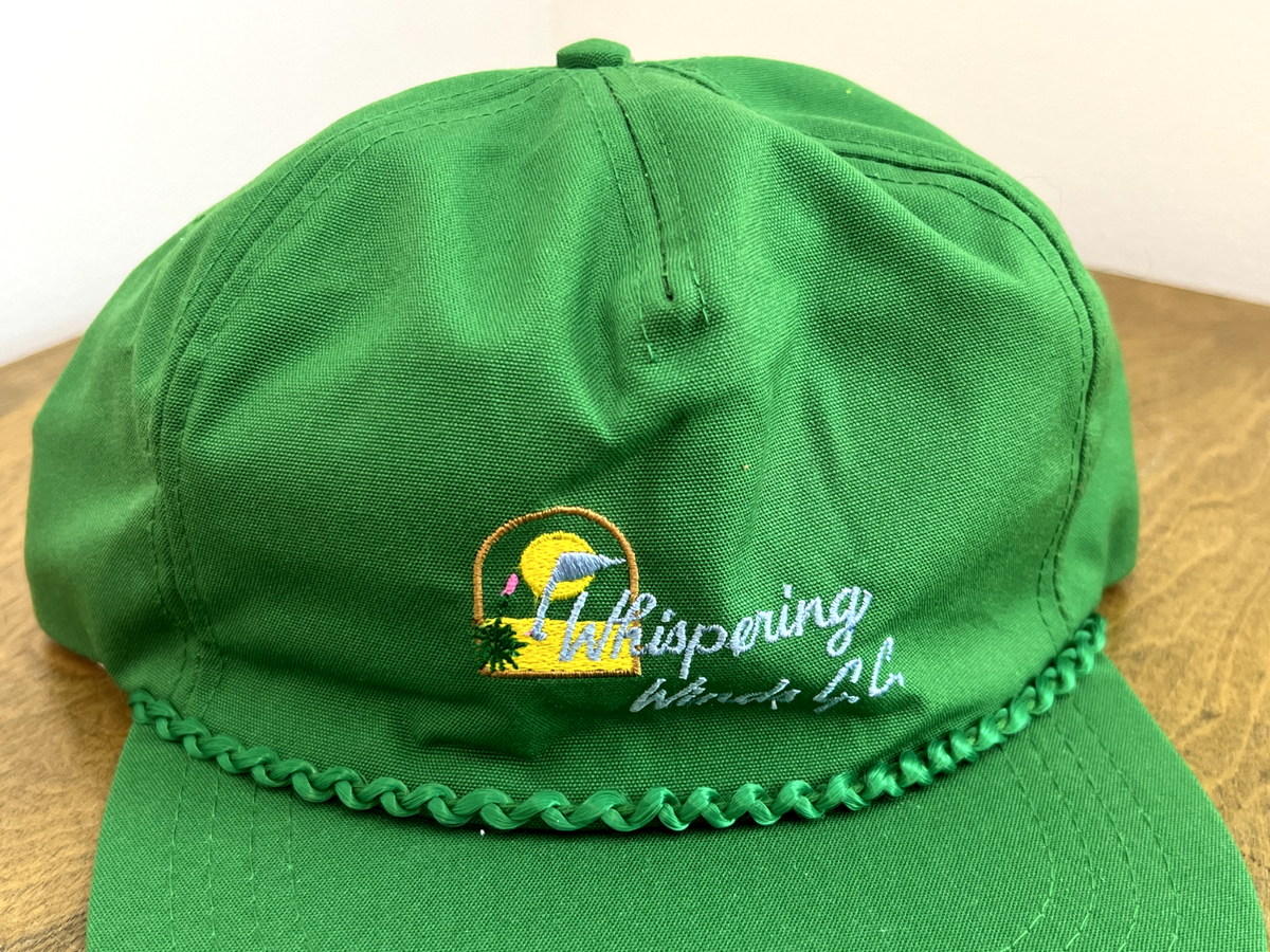 WHISPERING WINDS GC Vintage Golf Hat Green Rope Strap Derby