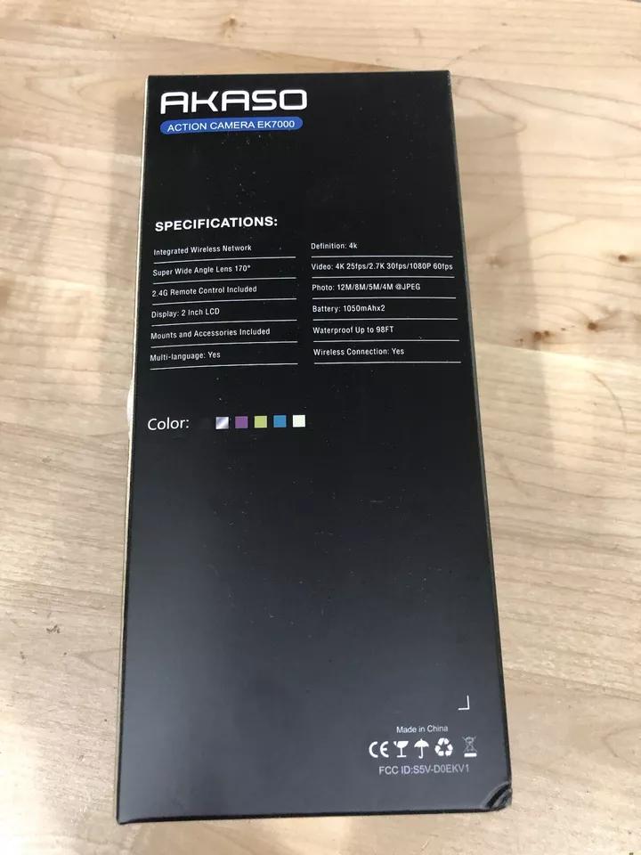 GoPro Hero Equivalent Akaso Ek7000 Ultra HD 4k W/ Motorcycle Steering Head Mount - Image 3 of 4