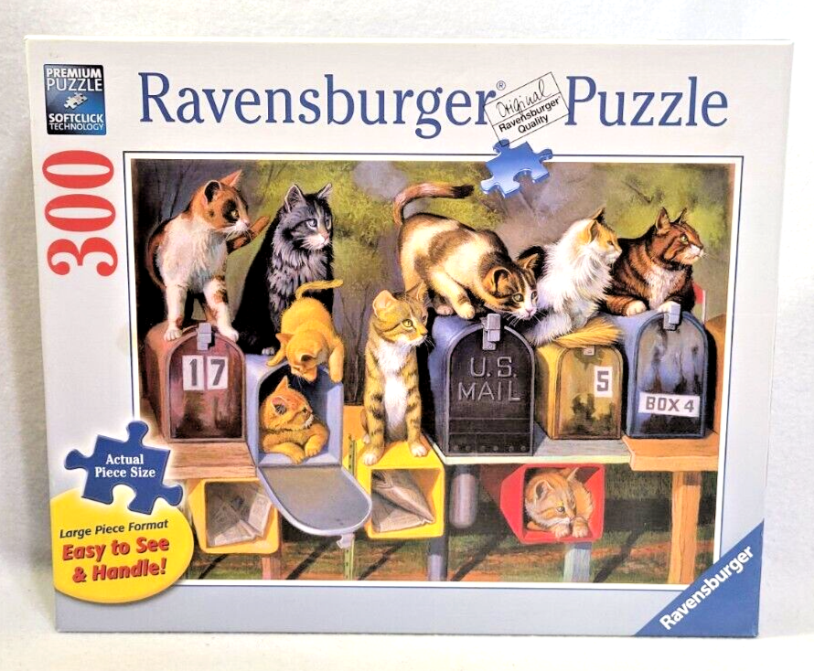 Ravensburger Cat's Got Mail Jigsaw Puzzle 300 pc Complete 13 562 2 Large Pieces