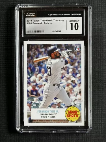2019 Topps Throwback Thursday 180 Fernando Tatis Jr. '69 Man Moon RC CGC 10 GEM