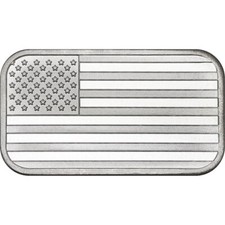 American USA Flag Stars Stripes 1 oz Ounce Fine 999 Silver Art Bar Patriotic 119.23 per troy oz