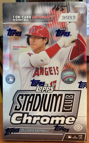 2022 Topps Chrome Stadium Club Baseball Hobby Box Factory Sealed 1 Auto 14 Packs