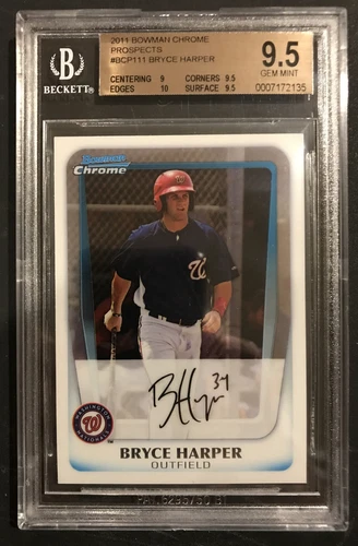 2011 Bowman Chrome Prospects  BCP111 Bryce Harper RC BGS 9.5 Gem Mint Phillies
