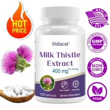Milk Thistle Extract 400 mg liver cleanser liver detox cardio 30 To 120 Capsules