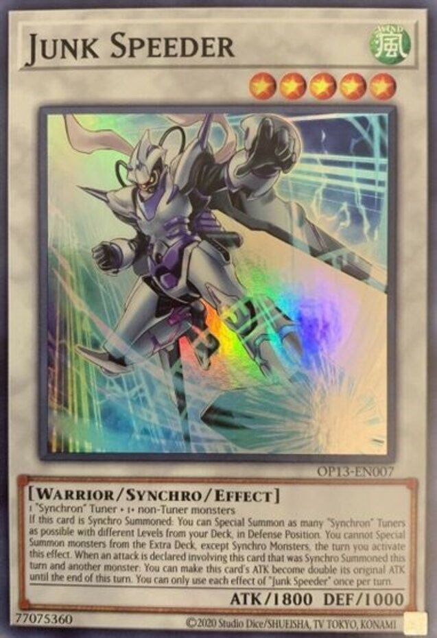 Junk Speeder OP13-EN007 Super Rare Unlimited Near Mint Yugioh Card