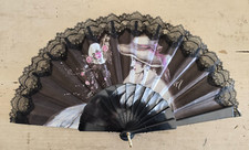 Vintage 1950s Picture Fabric Fan