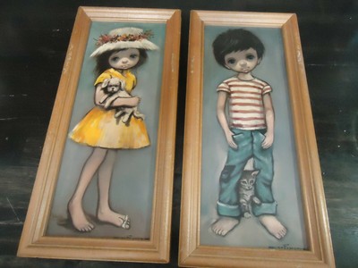 Vintage Pair Of Ozz Franca Big Eyes Children Prints Painting Decor Ebay