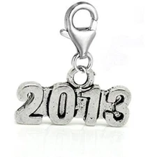 Clip on 2013 Charm Dangle Pendant for European Clip on Charm Jewelry w/ Lobster 