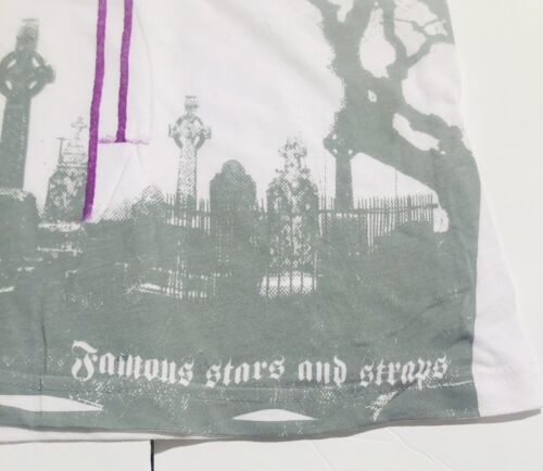 FAMOUS STARS AND STRAPS Women’s T-Shirt Pink White Gray Travis Barker SZ Small - Picture 2 of 7