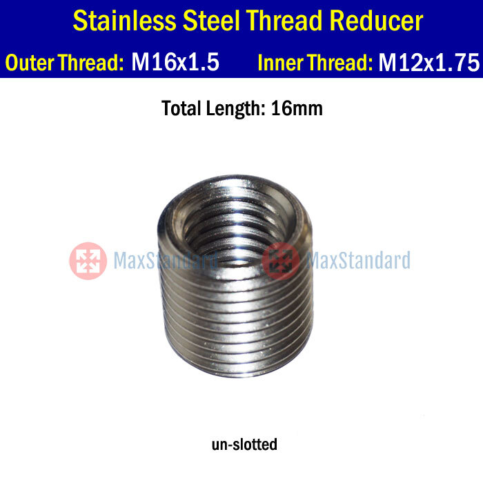 Thread Reducer Fitting Male M16 Female M12 x1.0 1.25 1.5 1.75 2.0  