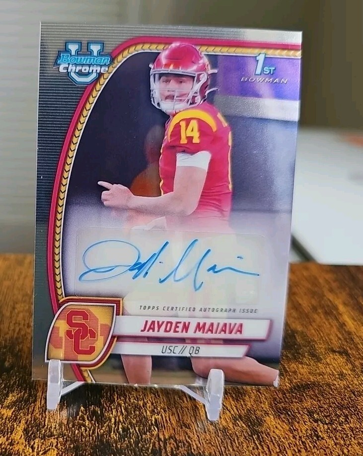 Jayden Maiava 2024 Bowman University Chrome Auto Bowman 1st Autograph PA-JMA USC
