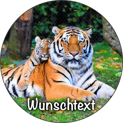 Tiger Tortenbild Party Deko personalisiert Geschenk Geburtstag Name Katze essbar