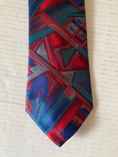 Don Loper Men's Necktie Tie Polyester Multicolor Abstract Geometric Made in USA